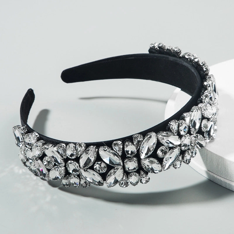 Women’s Casual Vacation Classic Style Color Block Alloy Rhinestone Glass Inlay Rhinestones Hair Band