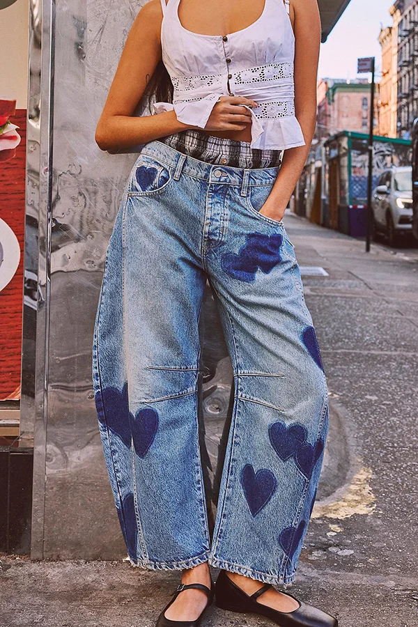 Free People | Heart Street Style Plain Long Oversized Jeans
