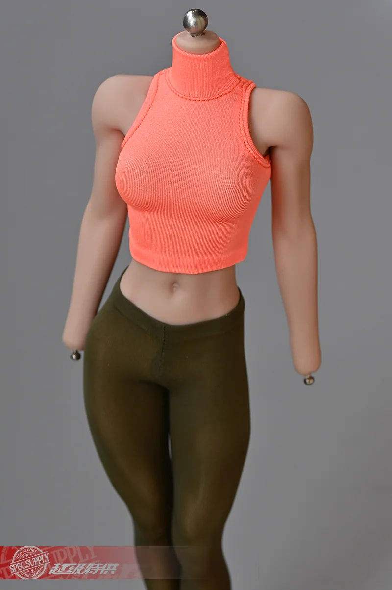 1/6 Female figure tight-fitting shoulder-cut T-shirt bottoming vest clothing model for 12 inch action figure accessories-aliexpress