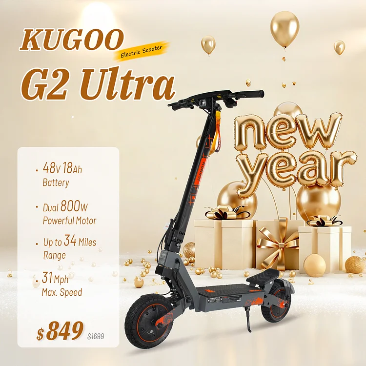 KUKIRIN G2 Ultra Electric Scooter | Dual 800W Powerful Motor | 48V 18Ah Battery