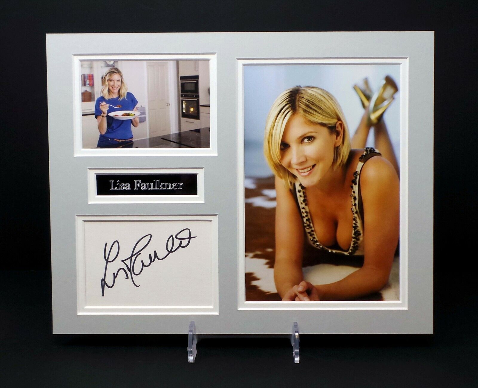 Lisa FAULKNER Signed Mounted Sexy Photo Poster painting Display AFTAL RD COA Celebrity Chef