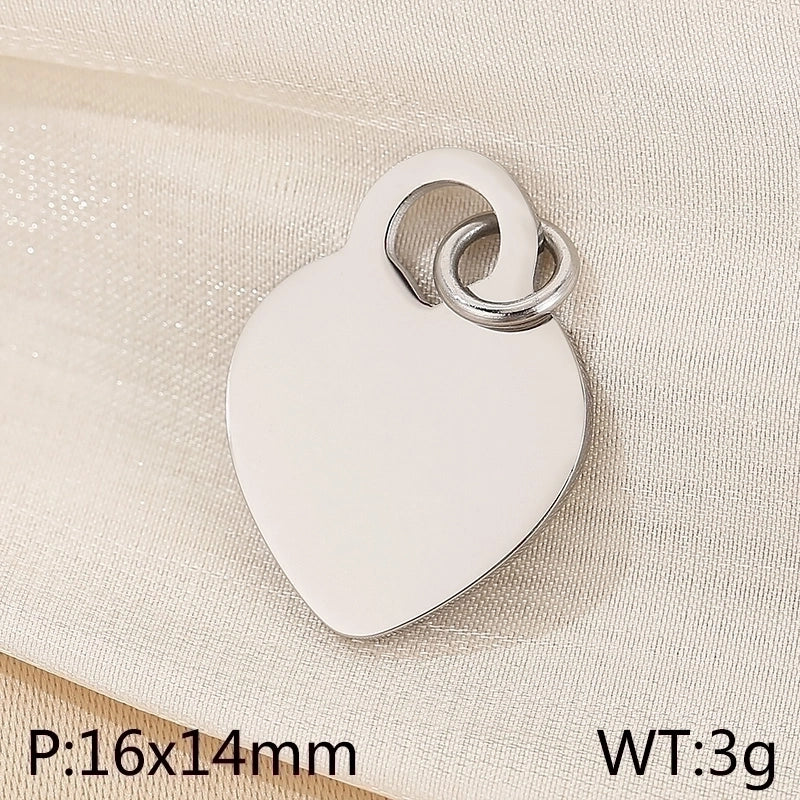 Basic Heart Shape Stainless Steel 18K Gold Plated Enamel Charms