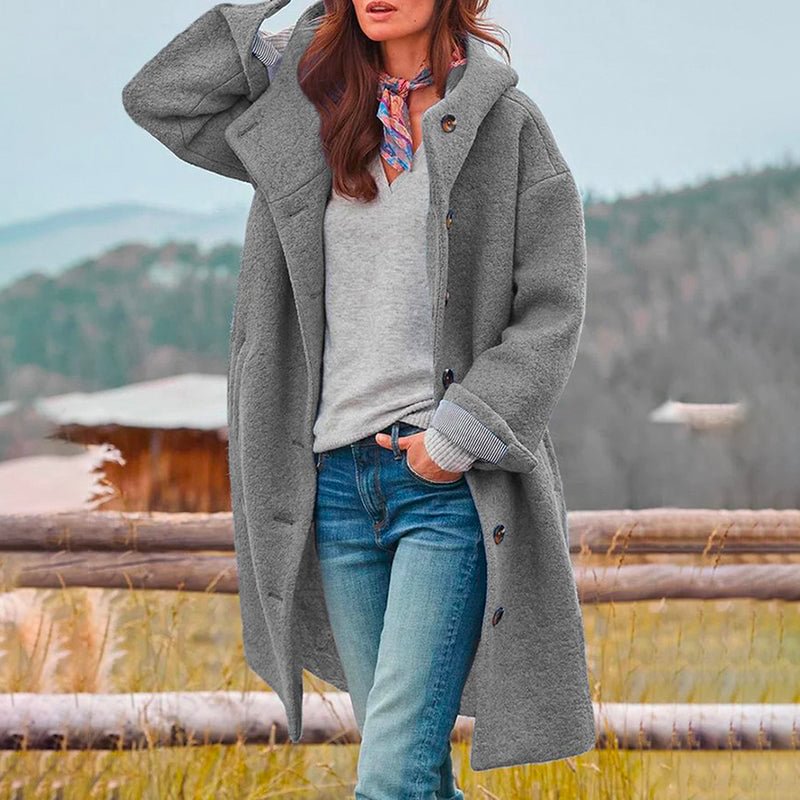 Vintage Breasted Thick Wool Mid-Length Coat