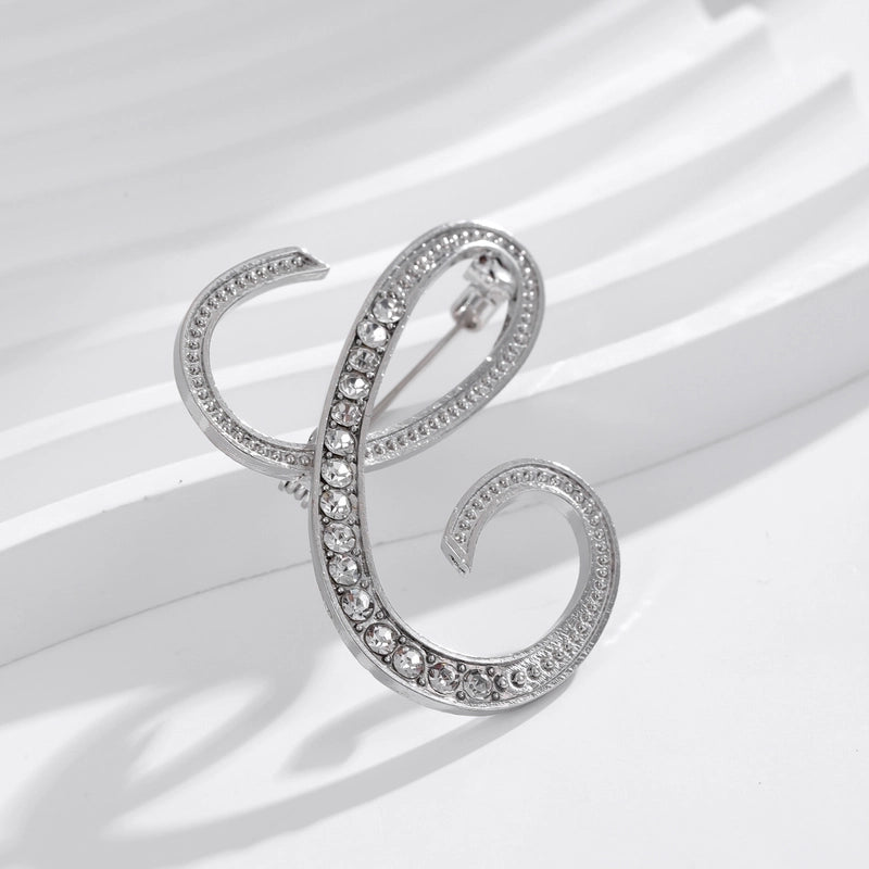 Minimalist Pin Letter Zinc Alloy Plating Inlay Rhinestones Unisex Brooches
