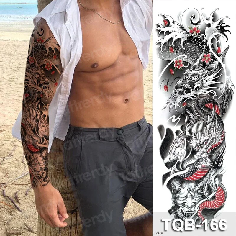 large temporary tattoos women thigh leg tattoo sleeve pattern waterproof tatoo sticker body art sexy tatoo fake water sheet
