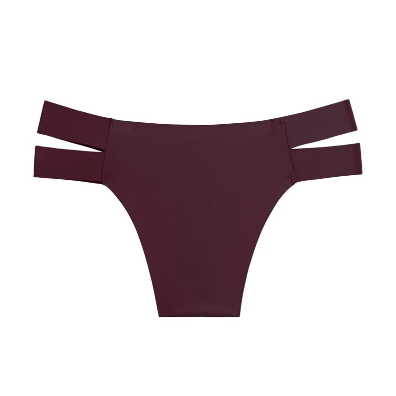 Billionm Women Sexy Panties Solid Color Low Waist Briefs Waist Slit Breathable Underwear Female Summer Seamless Cool Underpants Lingerie