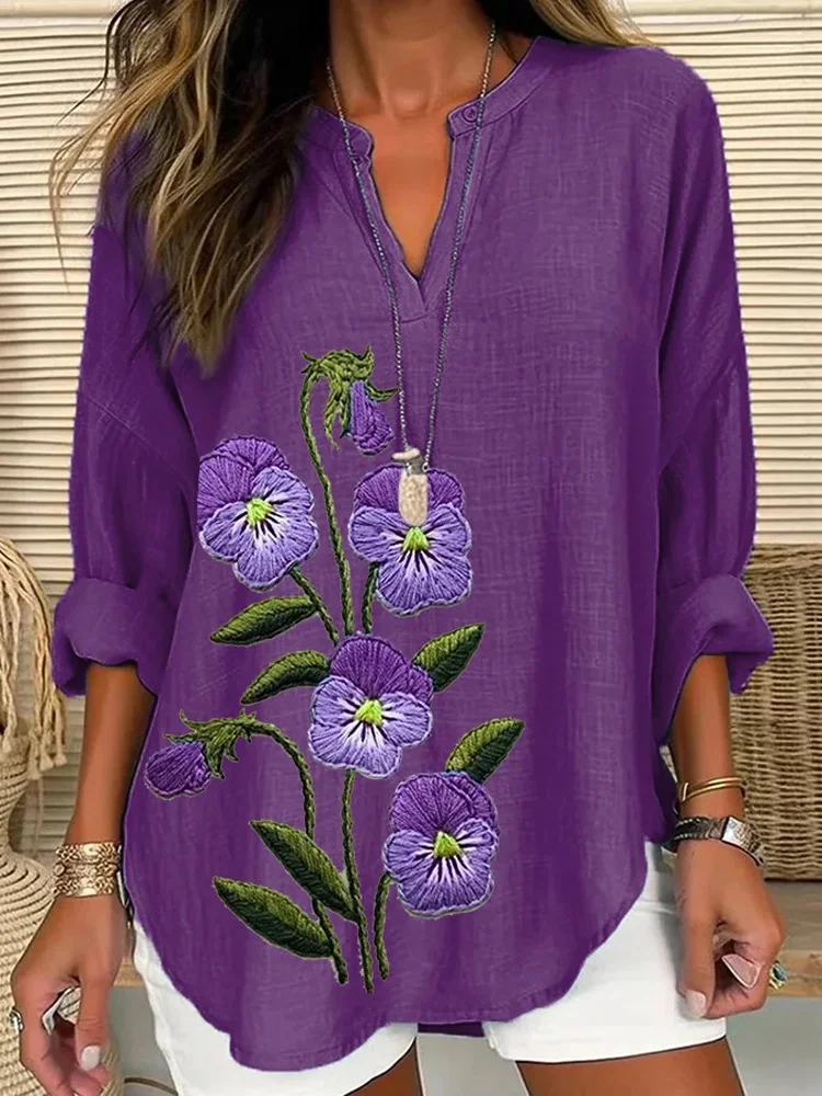 Women's Purple Flower Alzheimer's Awareness Support Shirt