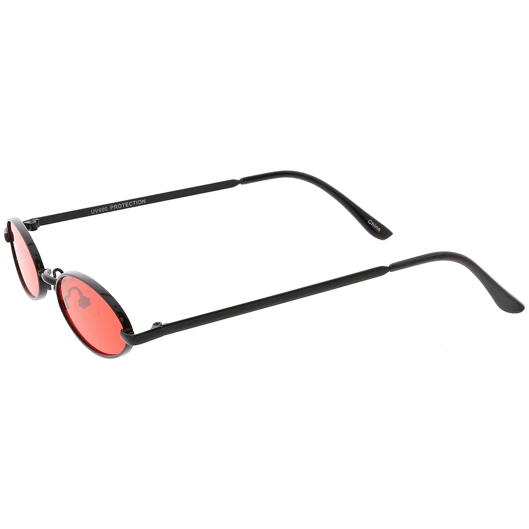 Extreme Small Oval glasses Color Tinted Flat Lens 51mm