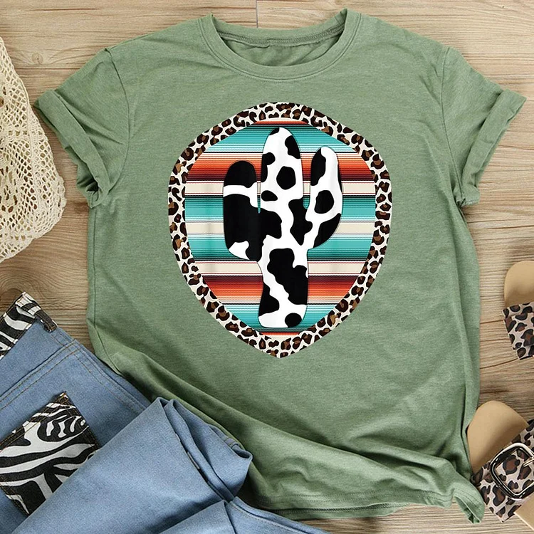 PSL - Cow leopard cactus T-Shirt-05807