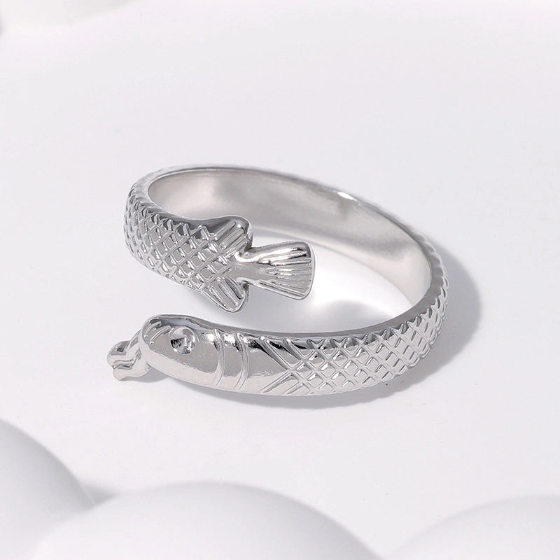 304 Stainless Steel 18K Gold Plated Minimalist Plating Solid Color Open Rings