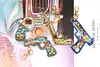 4pcs DIY Gun Full Drill Special Shaped Diamond Painting Keychains Gifts