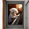 (Big Size)Puppy Playing Piano - 11CT Stamped Cross Stitch - 40*60cm - Dog