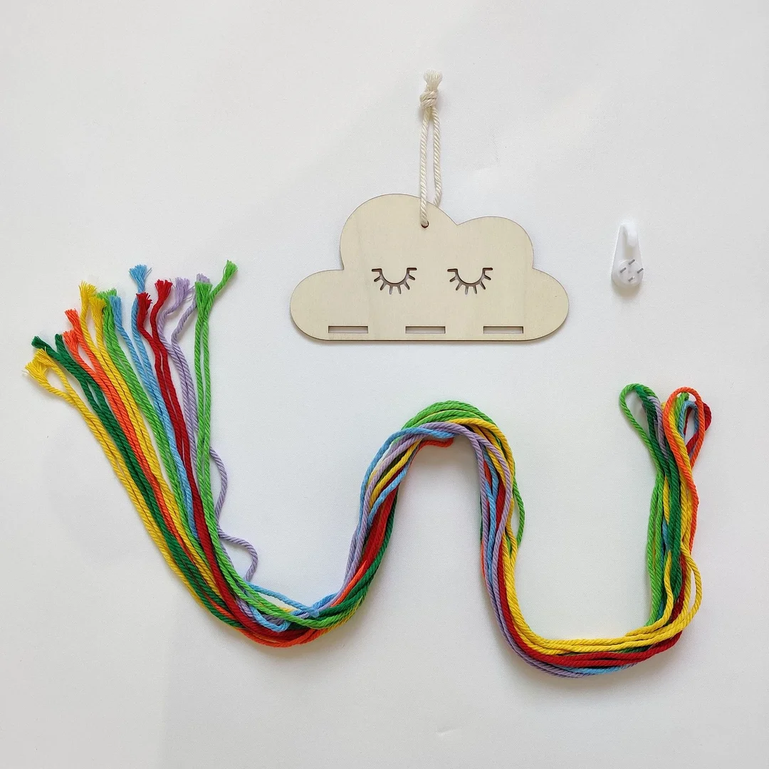INS Nordic Wooden Cloud Baby Hair Clips Holder Princess Girls Hairpin Hairband Storage Pendant Jewelry Organizer Wall Ornaments