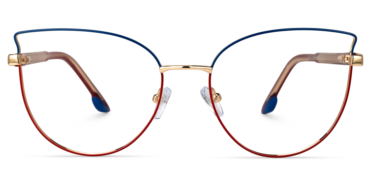 Ravi Rot-Blau Cateye Brille Rot-Blau