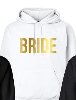 Budgetg Hipster Graphic Bride Gold Slogan Bridal Party Pullover Tops Bridesmaid Hoodies Bride Squad Bachelorette Party Sweatshirt