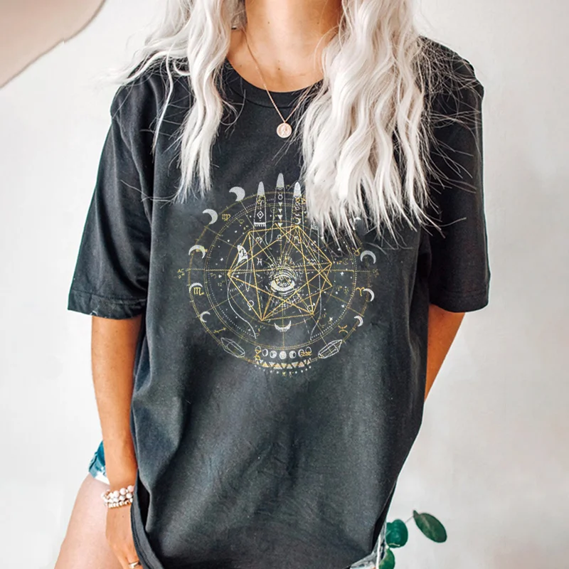   Palm Moon Demon Eye Print Women's T-shirt - Neojana