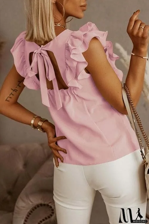 MidiSono - Ruffles Sleeveless T Shirt