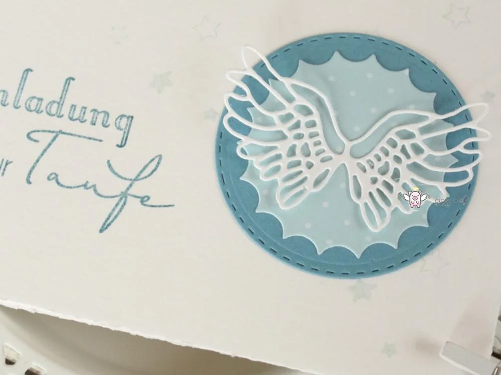 Piggy Craft metal cutting dies cut die mold Angel wings decoration Scrapbook paper craft knife mould blade punch stencils dies