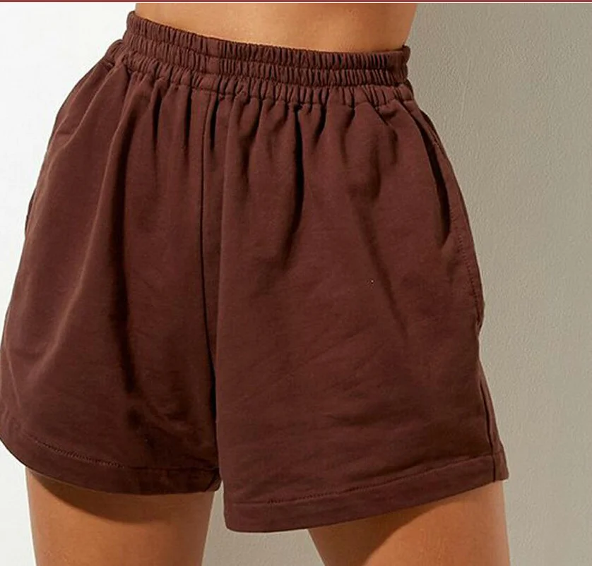 Athvotar Athvotar Summer Women's Tight Waist Loose Broad Legs Solid Color Leisure Sports Shorts