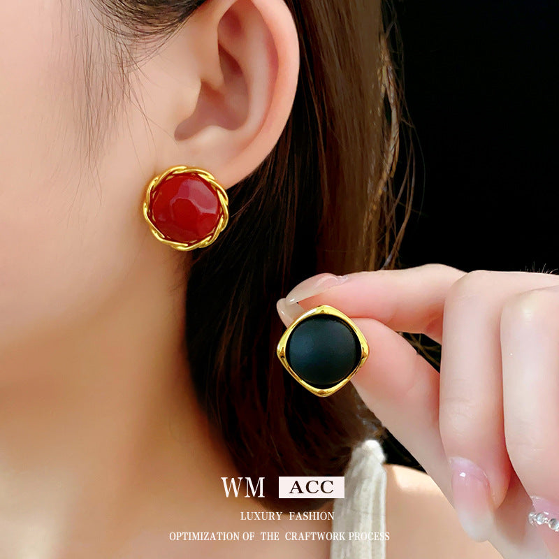 Luxurious Quadrilateral Round Ellipse Geometric Flower Alloy Electroplating Earrings