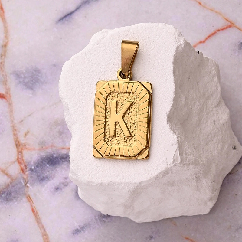 1 Pc/Package 27x17mm 10x5mm 304 Stainless Steel 18K Gold Plated Letter Simple Polished Pendant Jewelry Accessories