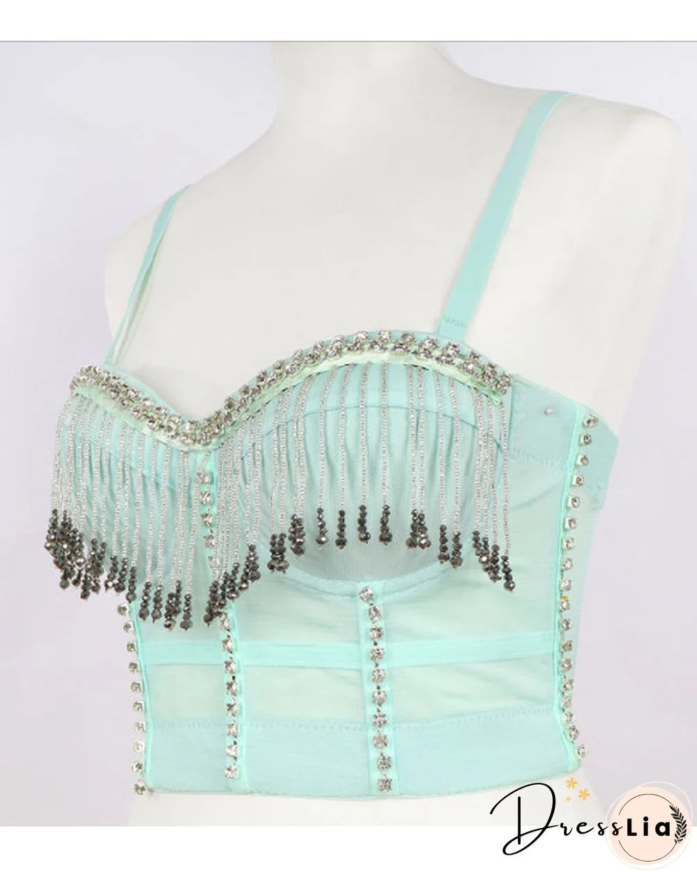 Sexy Solid Pearl Fringed Corset