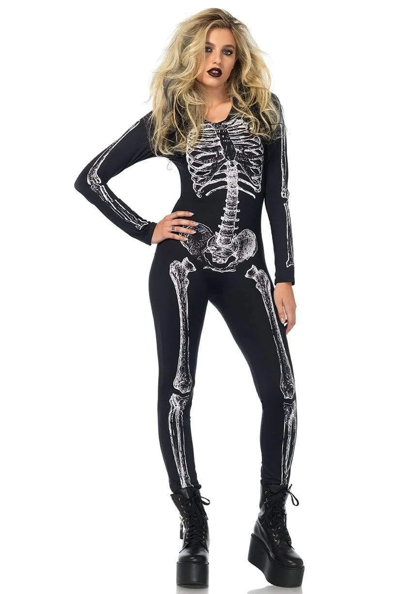 X-Ray Skeleton Catsuit with Zipper Costume