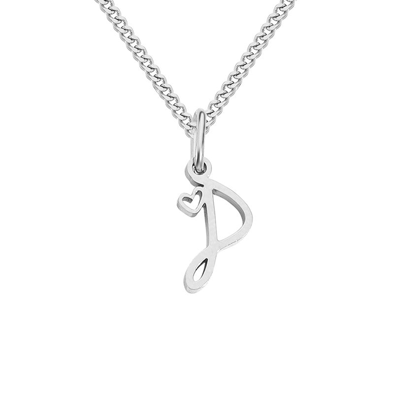 Stainless Steel Minimalist Plating Letter Solid Color Pendant Necklace