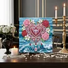 DIY Pearl Painting Love Rose with Frame for Home Wall Decor(25x25cm)