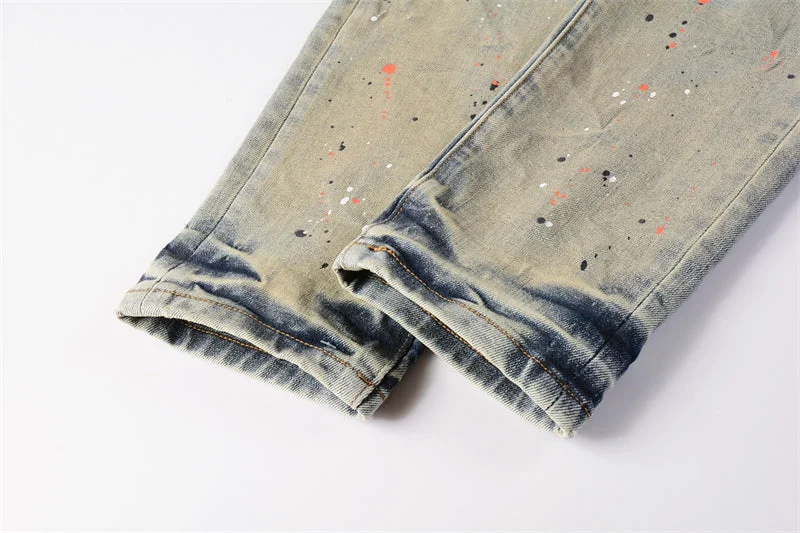 Purple Fashion Jeans 9071