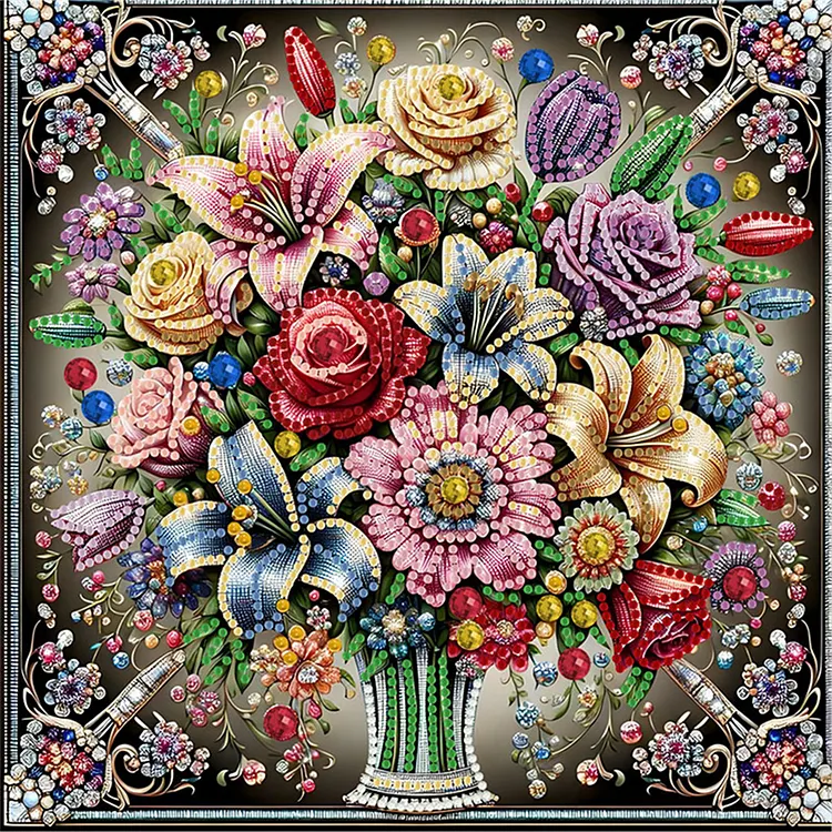 Glass Vase 30*30CM (Canvas) Special Shaped Drill Diamond Painting gbfke