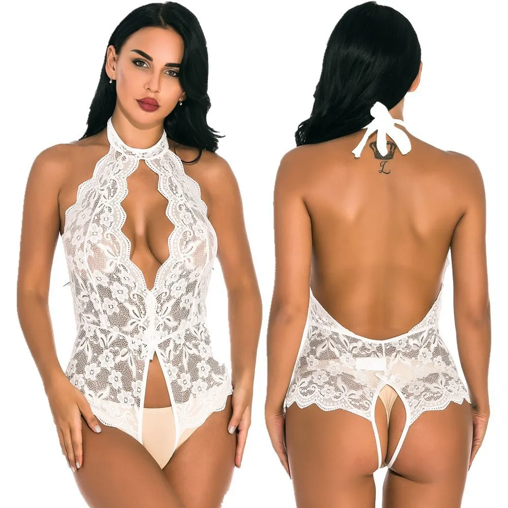 Churchf Sex Pajamas Tightening Screen Slings With Joint Underwear Lace Hanging Neck Large Code Mesh Set Woman