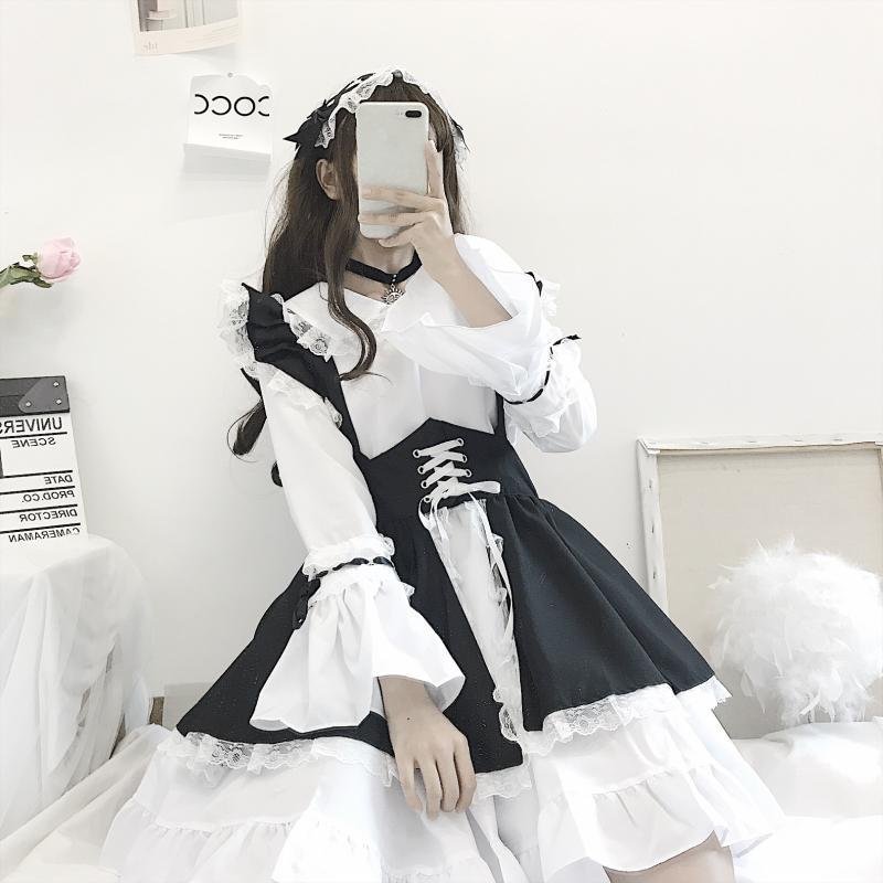 Kimono Japanese Maid Girl Dress Halloween Cosplay Costume weebmemes