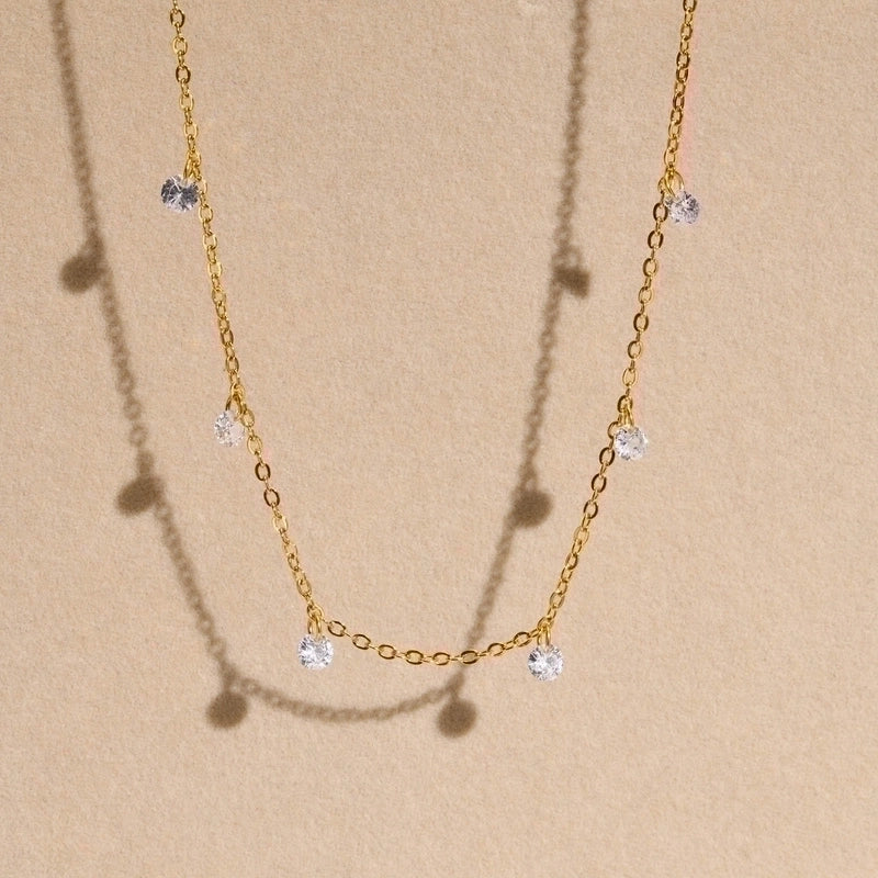 304 Stainless Steel 18K Gold Plated IG Style French Style Plating Geometric Necklace