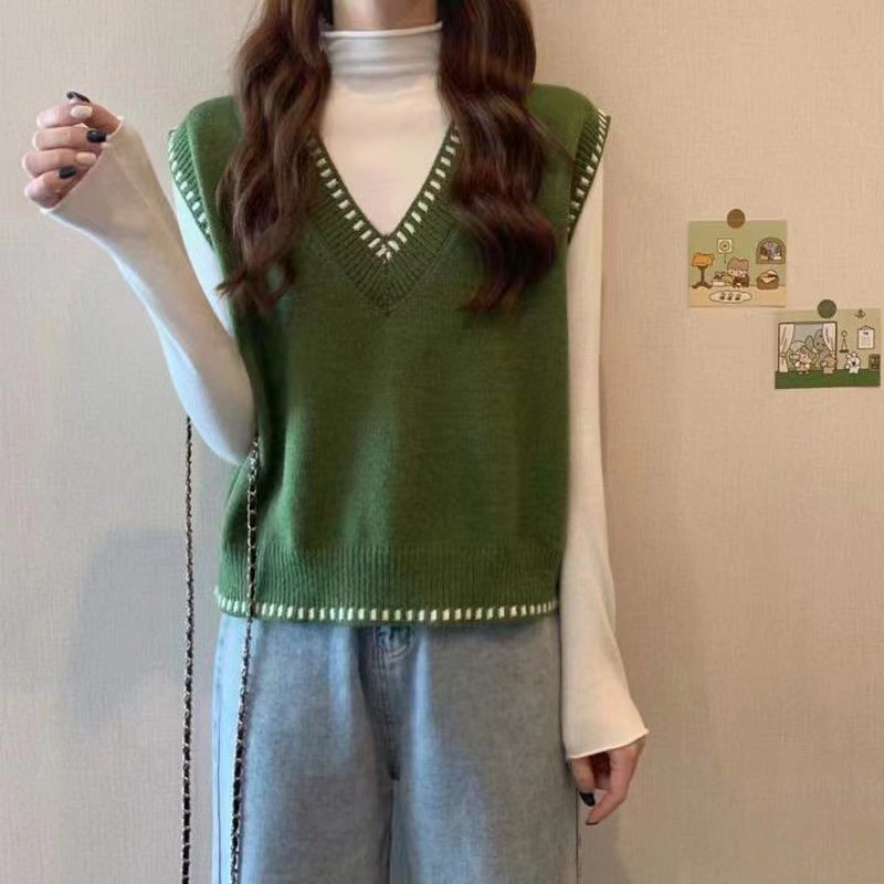 Women's V-neck Fashion Loose Sweater Vests