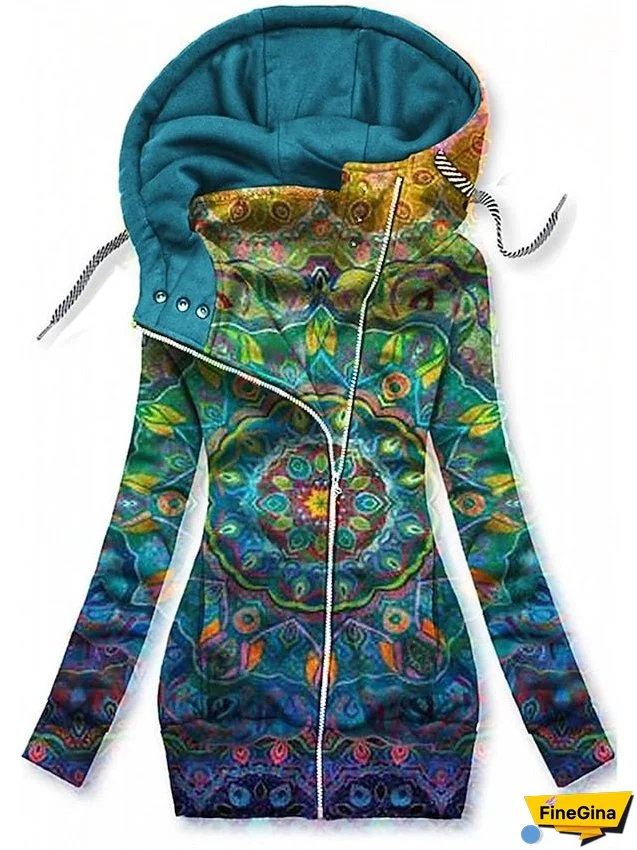Women's Zip Up Hoodie Sweatshirt Floral Butterfly Basic Zip Up Front Pocket Black Pink Blue Street Casual Hoodie Long Sleeve Top Micro-elastic Fall & Winter