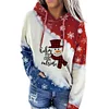 Christmas Hooded Printed Sweatshirt With Pockets