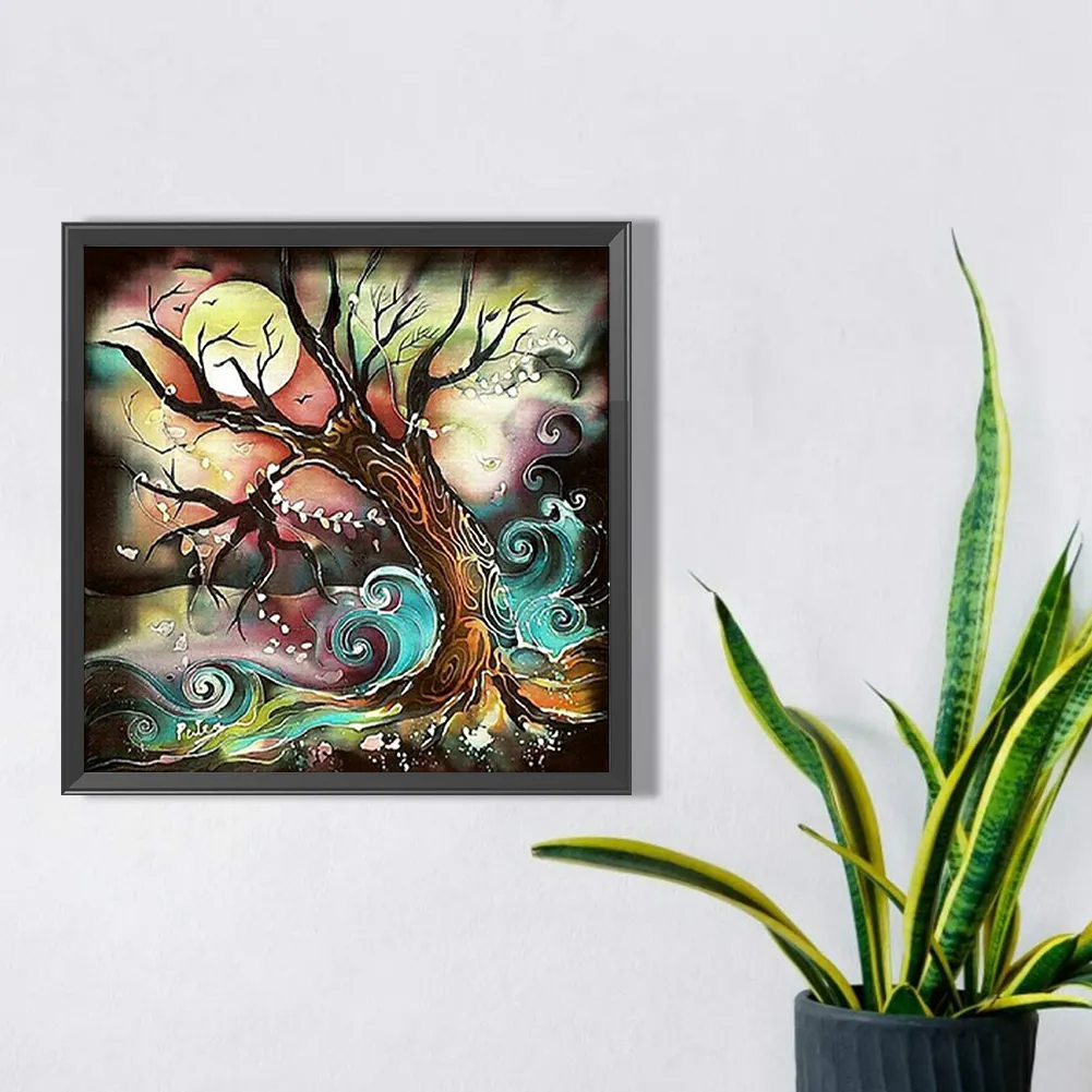 Full Round Diamond Painting 35*35cm - Abstract Tree