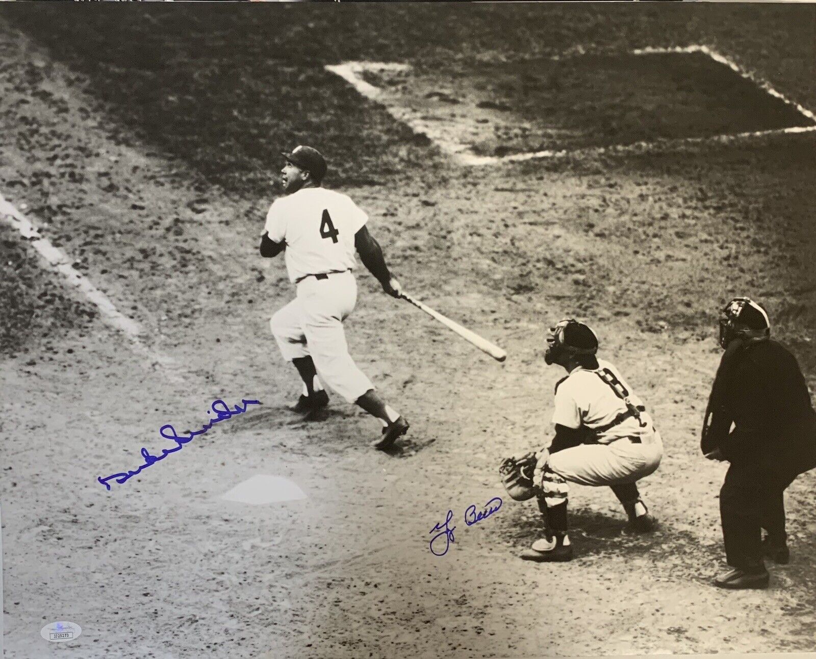 Yogi Berra & Duke Snider NY Yankees/Brooklyn Dodgers Dual Autographed 16x20 JSA