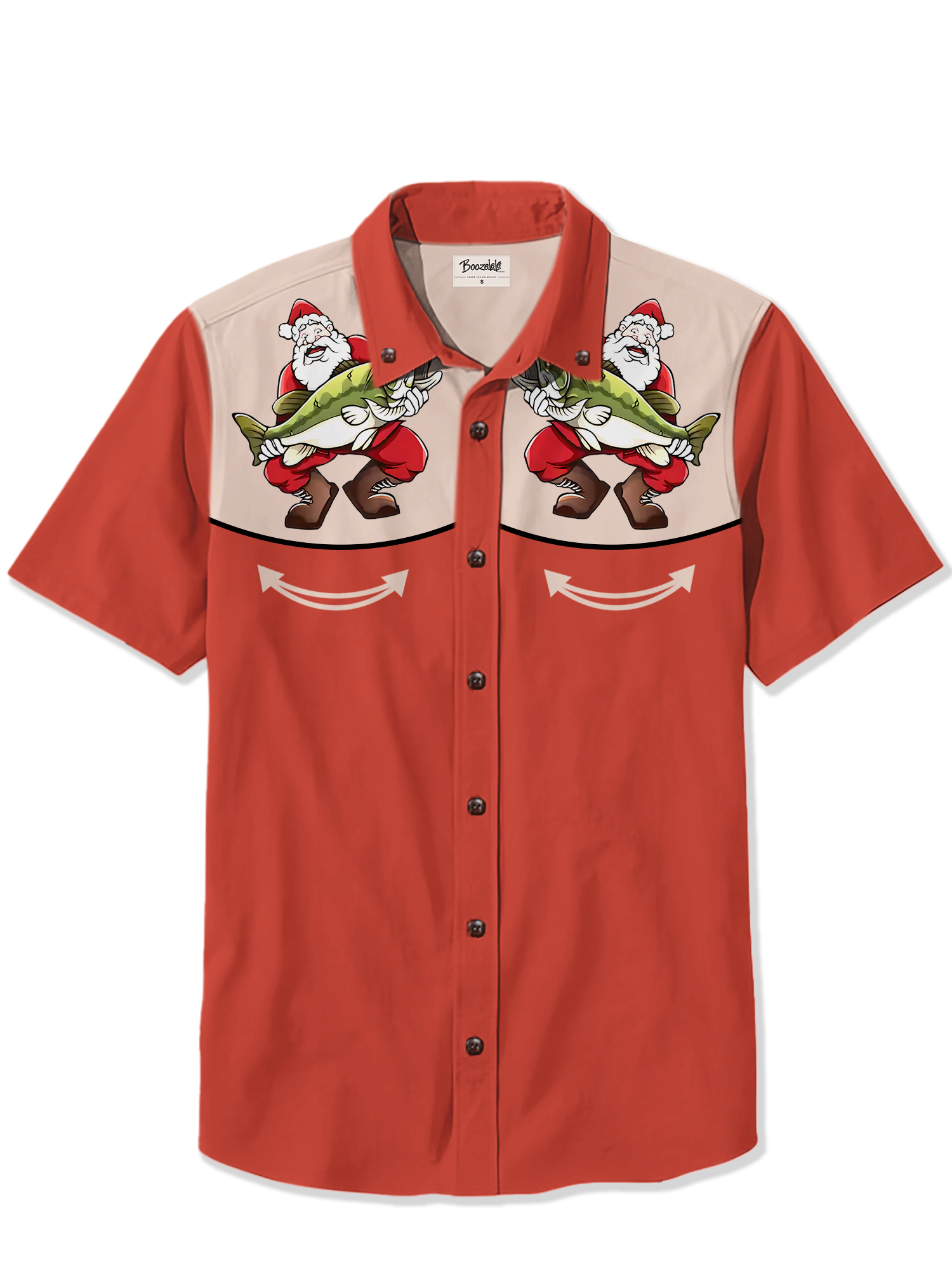 Santa Claus Caught A Fish! - 100% Cotton Shirt