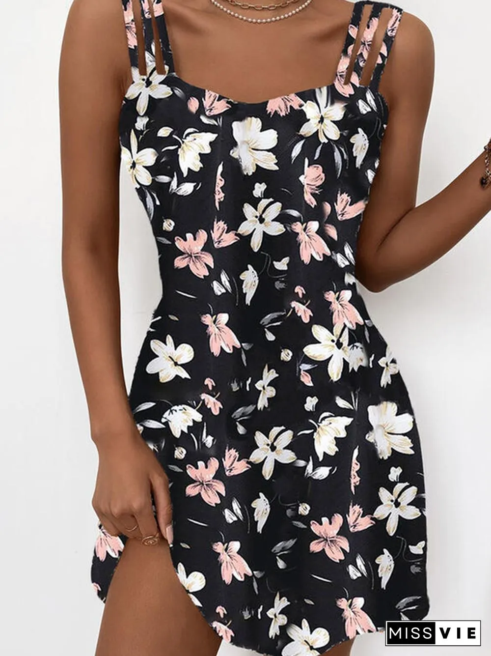 Bohemian Floral Print Vintage Mini Dress Sexy Sling Off Shoulder Sleeveless Club Women New