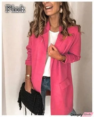 Women's Solid Color Casual Suit Jacket