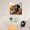 Sunflower Coffee Dachshund-11CT Stamped Cross Stitch 40*40cm/15.75*15.75in