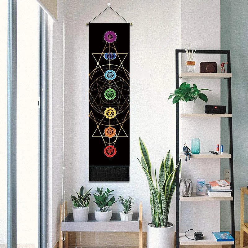 Tarot Devil Eye Wall Hanging Phase Tapestry Bohemia Mandala Tassel Tapestry Boho Hippie Art Tapestries For Bedroom Office Decor