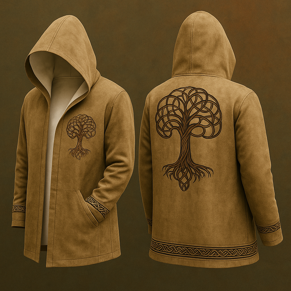 Men's Viking Life Of Tree Vintage Nordic Hooded Jacket / Rvogue / Rvogue