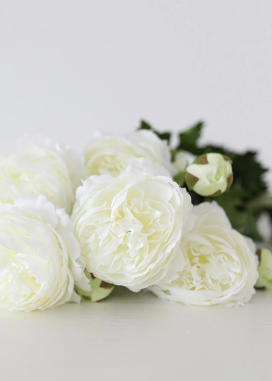 Cream White Ranunculus Silk Flower - 18.75"