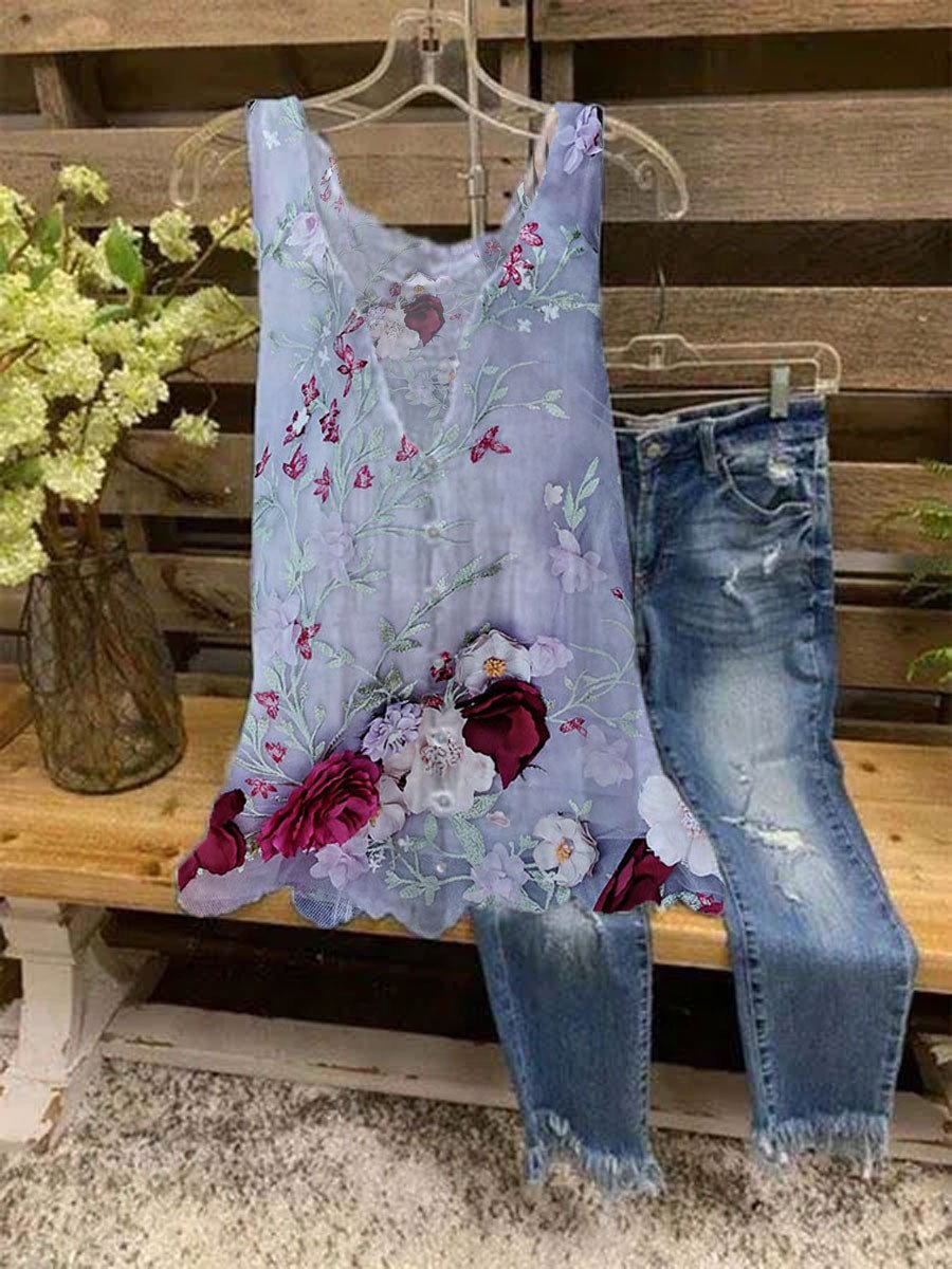 Vintage Flowers   Shirts & Tops