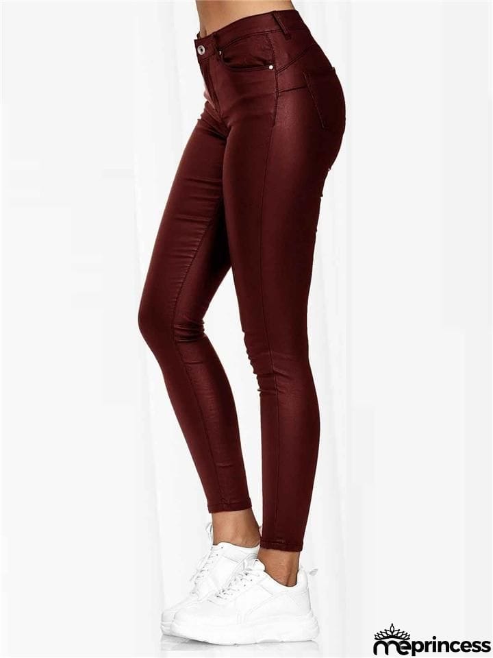 Sexy Slim Fit High Rise Button Closure Pants for Women