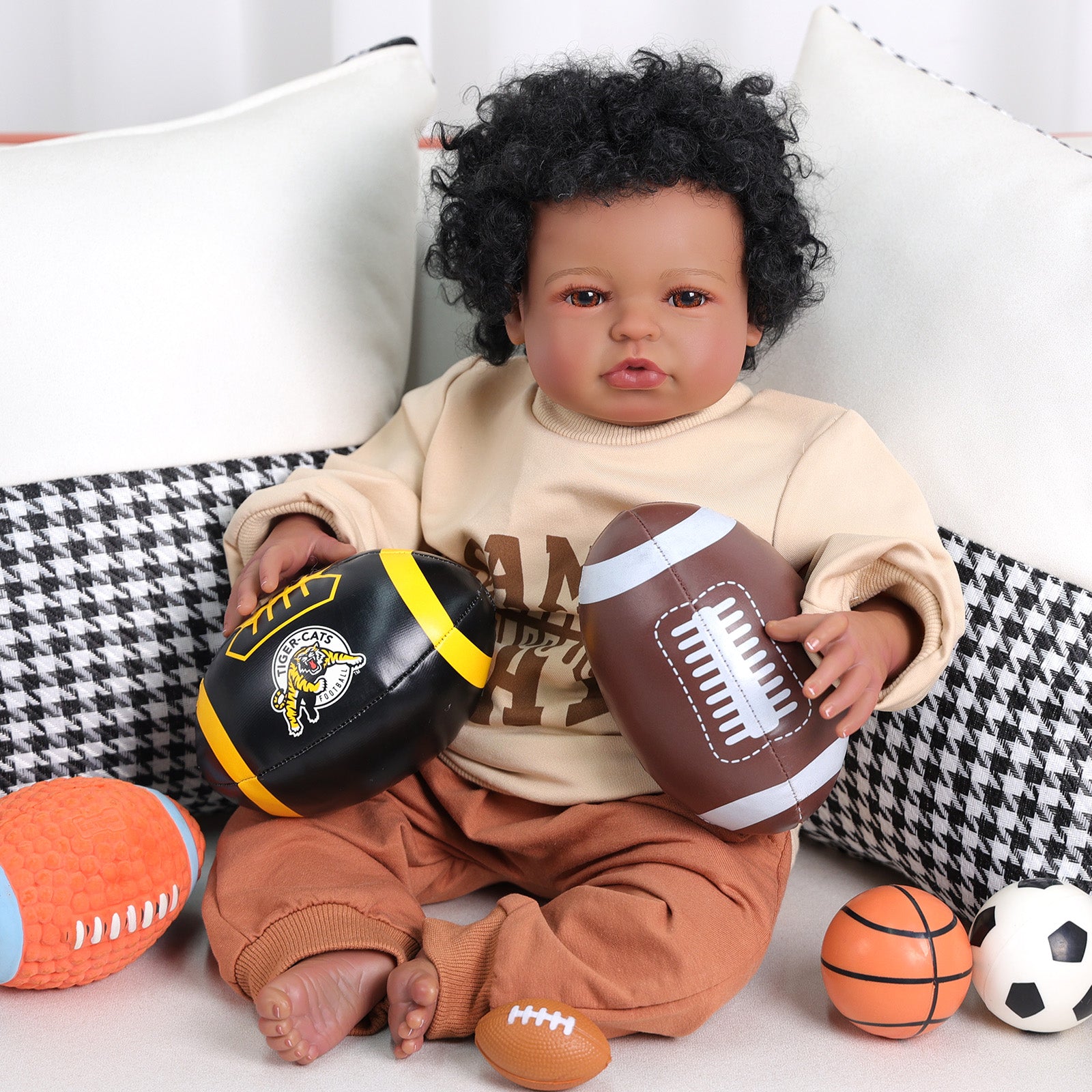 Babeside Smiling Reborn Baby Laney 20'' African American Little Infant Boy Healing of the Heart Cloth Body