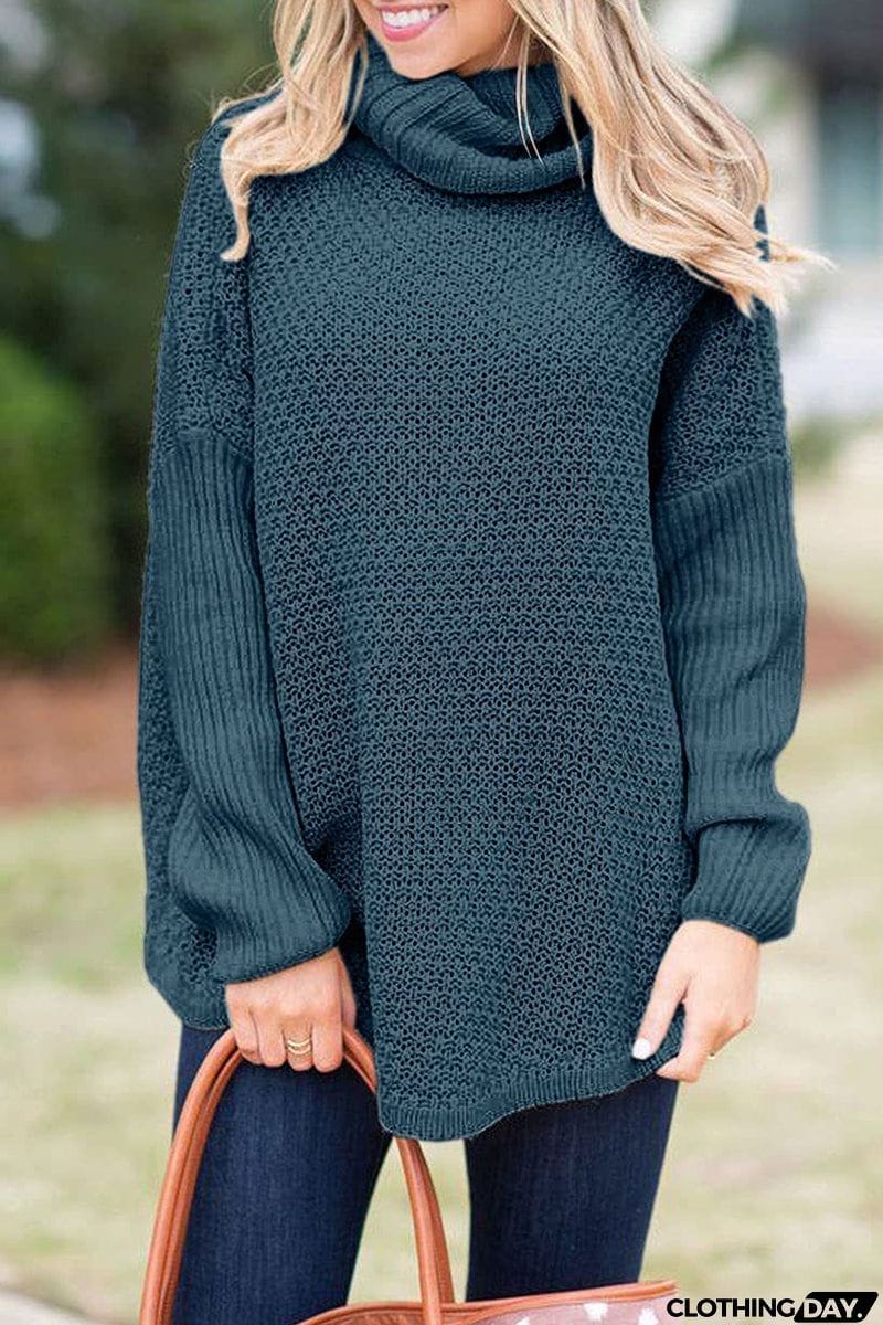 Casual Solid Color Half A Turtleneck Sweaters(5 Colors)